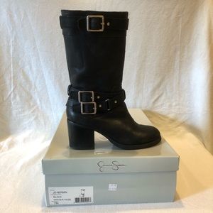 Jessica Simpson Nermin Black Buckle Boots Size 7